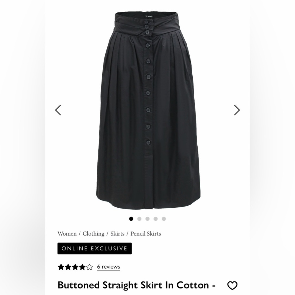 Chic Black Button-Front Pencil Skirt